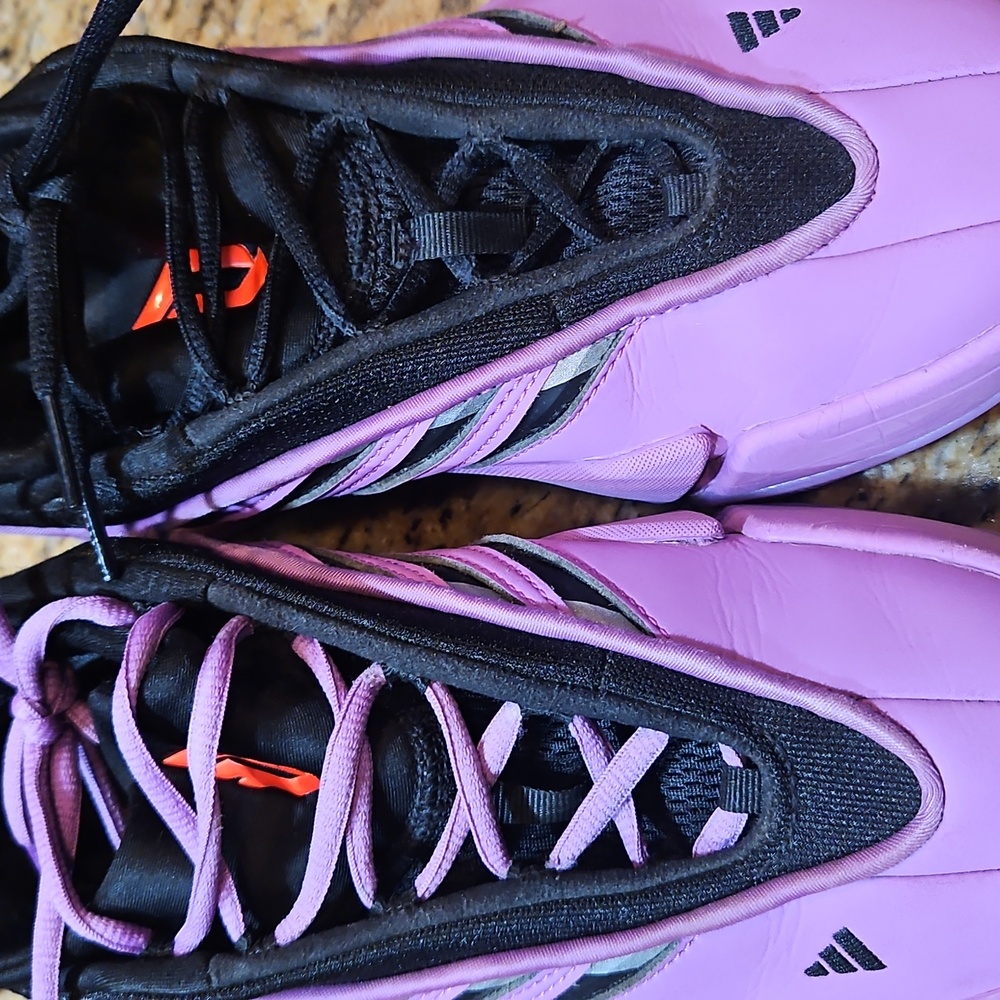 Adidas Black and Purple Athletic Shoes Basketball - Picture 5 of 5